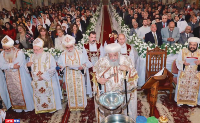 H. H. Pope Tawadros Prays The Holy Epiphany Mass at St. Mark's Cathedral in Alexandria.